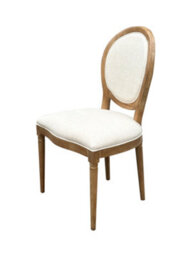 Aspect Furniture Set Of 2 Reiss French Country Solid Wood Dining Chairs, Beige Linen - thumbnail 4