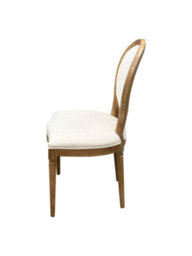 Aspect Furniture Set Of 2 Reiss French Country Solid Wood Dining Chairs, Beige Linen - thumbnail 5