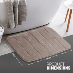 Keplin 50X60Cm Memory Foam Bath Mat Ultra Soft, Highly Absorbent, Non Slip, Machine Washable, Beige - thumbnail 2