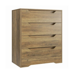 Brown 4 Drawer Wooden Chest Bedroom Storage Dresser