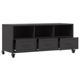 Berkfield Tv Cabinet Black 100.5X39X43.5 Cm Steel - thumbnail 9