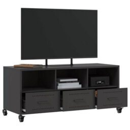 Berkfield Tv Cabinet Black 100.5X39X43.5 Cm Steel - thumbnail 5