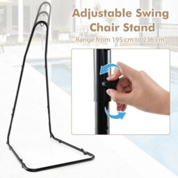 Costway Hammock Chair Stand Adjustable Swing Chair Stand With Heavy-Duty Metal Frame - thumbnail 9