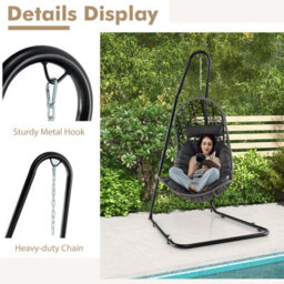 Costway Hammock Chair Stand Adjustable Swing Chair Stand With Heavy-Duty Metal Frame - thumbnail 7