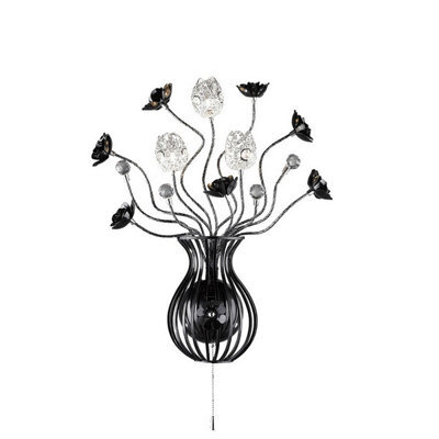 Luminosa Lighting Luminosa (Dh) Bonita Wall Lamp 3 Light G4 Aluminium/black/crystal, Not Led/cfl Compatible - image 1