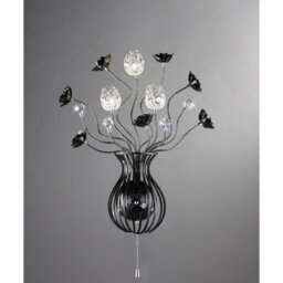 Luminosa Lighting Luminosa (Dh) Bonita Wall Lamp 3 Light G4 Aluminium/black/crystal, Not Led/cfl Compatible - thumbnail 2