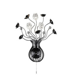 Luminosa Lighting Luminosa (Dh) Bonita Wall Lamp 3 Light G4 Aluminium/black/crystal, Not Led/cfl Compatible - thumbnail 1
