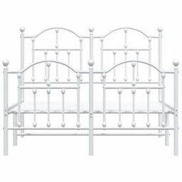 Berkfield Metal Bed Frame With Headboard And Footboard White 120X190 Cm - thumbnail 5