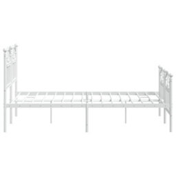 Berkfield Metal Bed Frame With Headboard And Footboard White 120X190 Cm - thumbnail 6