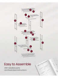LEDREM Bookshelf, 6-Tier Tall Bookcase, Display Shelf, Plant Stand - thumbnail 6