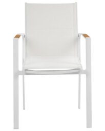 Beliani Set Of 6 Garden Chairs Busseto Metal White - thumbnail 5