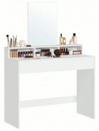 Vasagle Dressing Table With Large Mirror, Vanity Table With 2 Drawers And 3 Compartments, Makeup Table, Modern,  White - thumbnail 9
