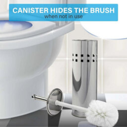 Stainless Steel Free Standing Home Bathroom Toilet Cleaning Brush & Holder Set - thumbnail 3