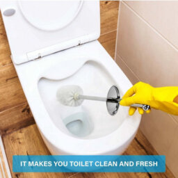 Stainless Steel Free Standing Home Bathroom Toilet Cleaning Brush & Holder Set - thumbnail 4