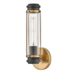 Luminosa Lighting Elstead Masthead 1 Light Outdoor Wall Light Heritage Brass & Black Ip44