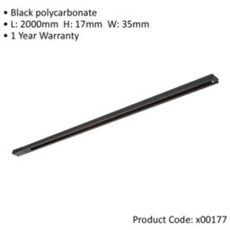 2M Commercial Lighting Display Track - Live & Dead Ends - Black - Single Circuit - thumbnail 2