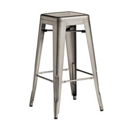 Style High Stool Lacquered Metal Frame - Teal Padded Seat Pad. - thumbnail 2