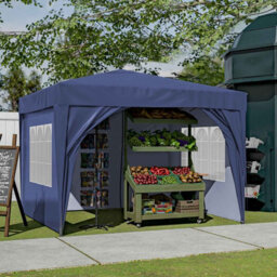 Birchtree Waterproof 3M X 3M Heavy Duty Pop Up Gazebo Marquee Garden Awning Party Tent Canopy Steel Frame - thumbnail 3
