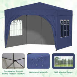 Birchtree Waterproof 3M X 3M Heavy Duty Pop Up Gazebo Marquee Garden Awning Party Tent Canopy Steel Frame - thumbnail 5
