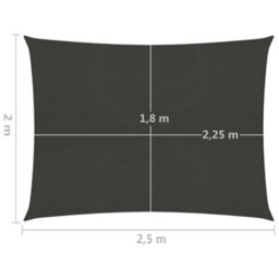 Berkfield Sunshade Sail 160 G/m2 Anthracite 2X2.5 M Hdpe - thumbnail 6
