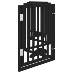 Walplus Black Dog Gate With Door Foldable 6 Panels 300 Cm Poplar Wood - thumbnail 5