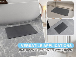 Fino Stone Stone Bath Mat Diatomaceous Earth Shower Mat Non-Slip Super Absorbent Diatomite Stone Mats For Bathroom Floor Quick-Drying - thumbnail 4
