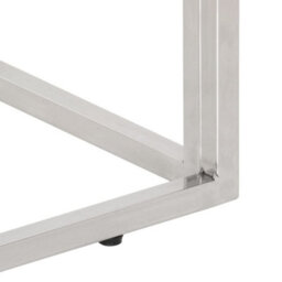 Berkfield Console Table Silver Stainless Steel And Solid Wood Acacia - thumbnail 7