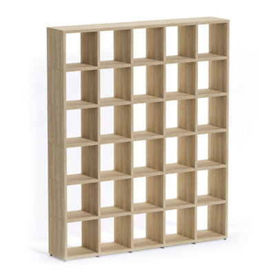 RB UK Boon 30 Cube Shelving Unit Eco-Friendly Bookcase Freestanding Heavy Duty Oak, Made In Austria (H)2180mm (W)1810mm (D)330mm