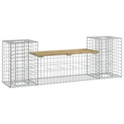 Berkfield Rustic Garden Bench Gabion Design 183X41X60.5 Cm Impregnated Wood Pine - thumbnail 1
