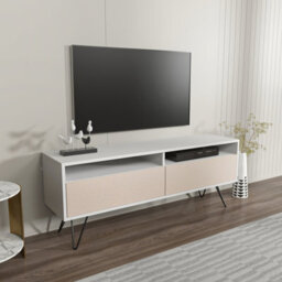 Decorotika Flay Modern Tv Stand Tv Unit For Tvs Up To 65 Inch White&beige - thumbnail 2