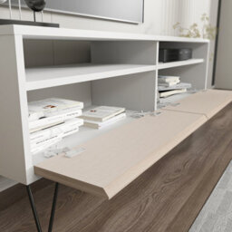 Decorotika Flay Modern Tv Stand Tv Unit For Tvs Up To 65 Inch White&beige - thumbnail 6