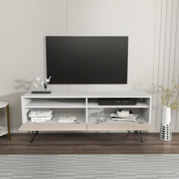 Decorotika Flay Modern Tv Stand Tv Unit For Tvs Up To 65 Inch White&beige - thumbnail 4