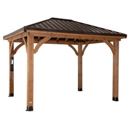 Backyard Discovery Barrington Cedar Wood Outdoor Patio Gazebo With Powerport 3M X 3M (10Ft X 10Ft) - thumbnail 2