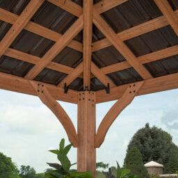 Backyard Discovery Barrington Cedar Wood Outdoor Patio Gazebo With Powerport 3M X 3M (10Ft X 10Ft) - thumbnail 4