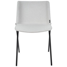 Beliani Set Of 2 Dining Chairs Esbon Fabric Light Grey - thumbnail 4