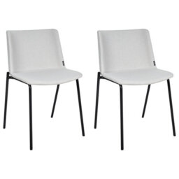 Beliani Set Of 2 Dining Chairs Esbon Fabric Light Grey - thumbnail 1