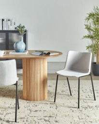Beliani Set Of 2 Dining Chairs Esbon Fabric Light Grey - thumbnail 2