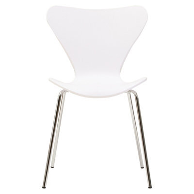 Orsina Laila Dining Chair With White Seat And Silver Chrome Legs - image 1