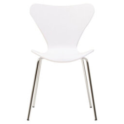 Orsina Laila Dining Chair With White Seat And Silver Chrome Legs