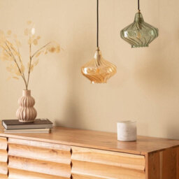 Edit Blas Glass Ceiling Pendant Light Olive Green - thumbnail 4