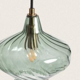 Edit Blas Glass Ceiling Pendant Light Olive Green - thumbnail 6