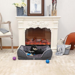 Orthopaedic Pet Bed With Bamboo & Charcoal Infused Memory Foam - Dog Or Cat Crate Mattress - Small, H20 X W41 X D61Cm - thumbnail 4