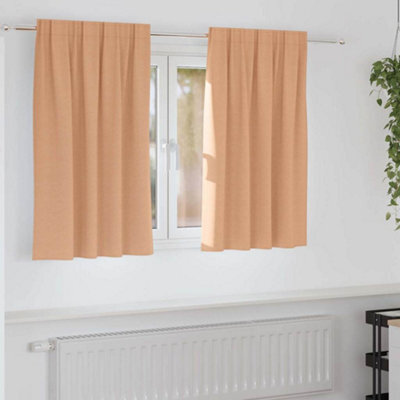 Berkfield Curtains With Curtains 2 Pcs Light Brown 140 X 140 Cm Polyester - image 1