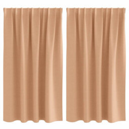 Berkfield Curtains With Curtains 2 Pcs Light Brown 140 X 140 Cm Polyester - thumbnail 2