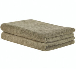 Beliani Set Of 2 Towels Mitiaro Terry Cotton Olive Green - thumbnail 4