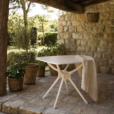 Wyld Haus Chalencon Putty Grey Square Outdoor Plastic Dining Table 800 X 800 X 730 mm - image 1