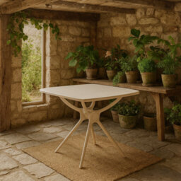 Wyld Haus Chalencon Putty Grey Square Outdoor Plastic Dining Table 800 X 800 X 730 mm - thumbnail 2