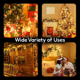 The Magic Toy Shop 200 Led Christmas Lights Icicle Warm White & White Snowing Chaser Timer Outdoor - thumbnail 4