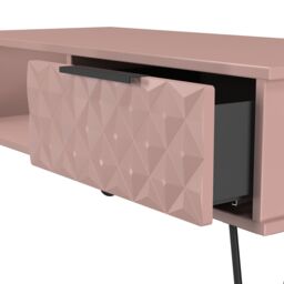 Anzio Matt Kobe Pink 1 Drawer Non-Extendable Coffee Table (H)925mm (W)407mm (D)410mm - thumbnail 5