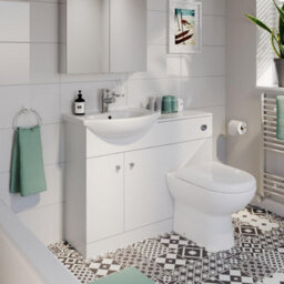 Affine Toilet & Vanity Unit Bathroom Suite Basin Sink Cabinet Furniture Modern White